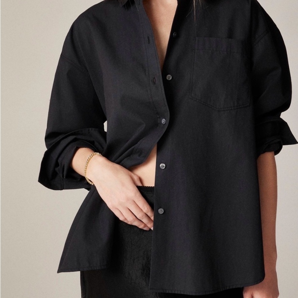 Eitenne oversized Black Oxford shirt
